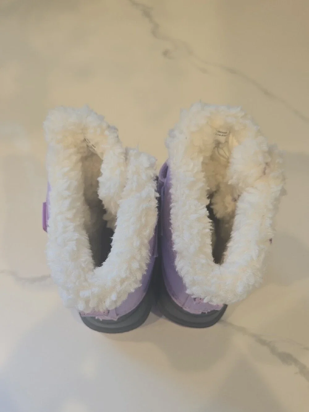 Cat & Jack Lilac and Gray Kids Snow Boots with Faux-Fur Cuff